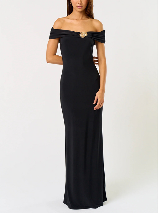 Off The Shoulder Maxi Dress With Seashell